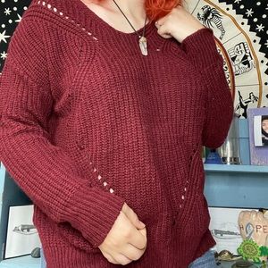 Maroon Oversized Sweater